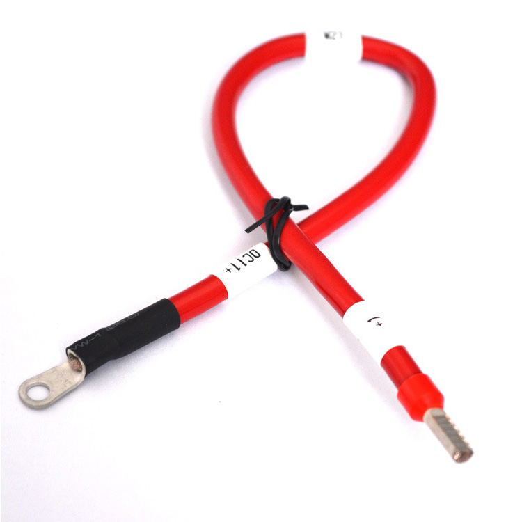 Red copper connector 8 AWG 1000 PV solar Battery Inverter Cables