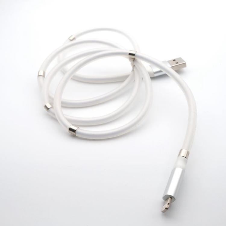 Self winding Magnetic iphone USB data transmission and charging cable