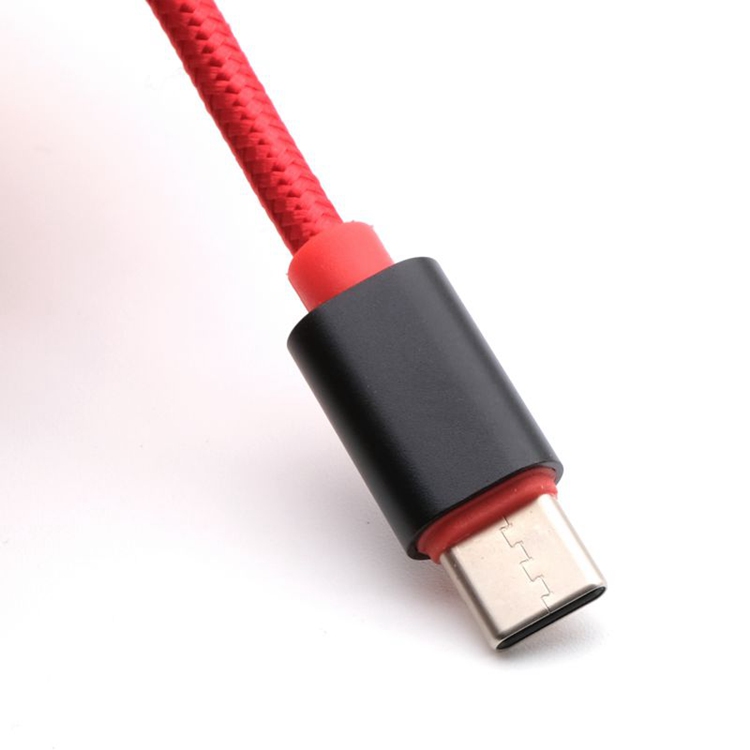 High quality Nylon Briad LED Display 3A fast charging type C USB Charging Cable