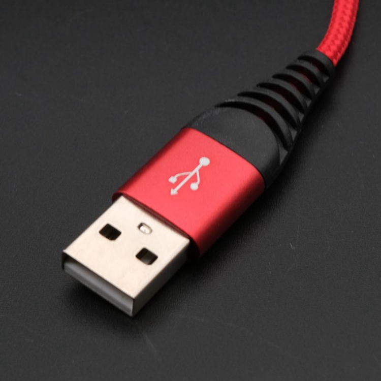 Durable nylon braided jack Gold plated contact type C USB Charging Cable