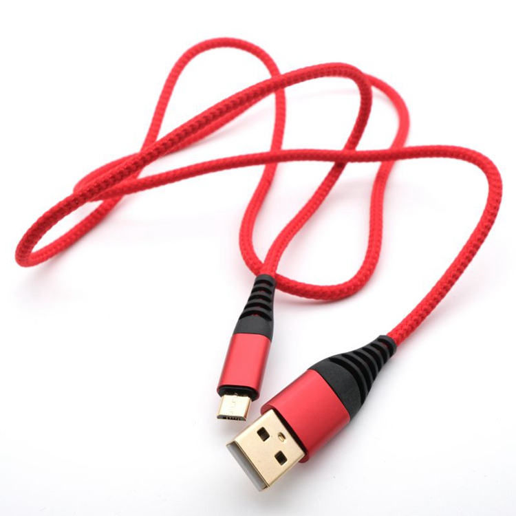 Durable nylon braided jack Gold plated micro 5 pin USB Charging Cable