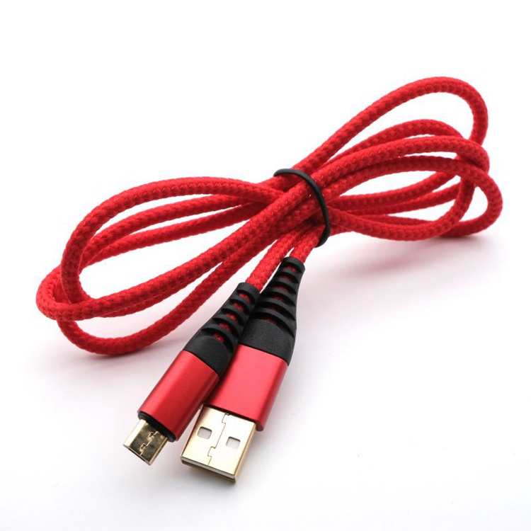 Durable nylon braided jack Gold plated micro 5 pin USB Charging Cable