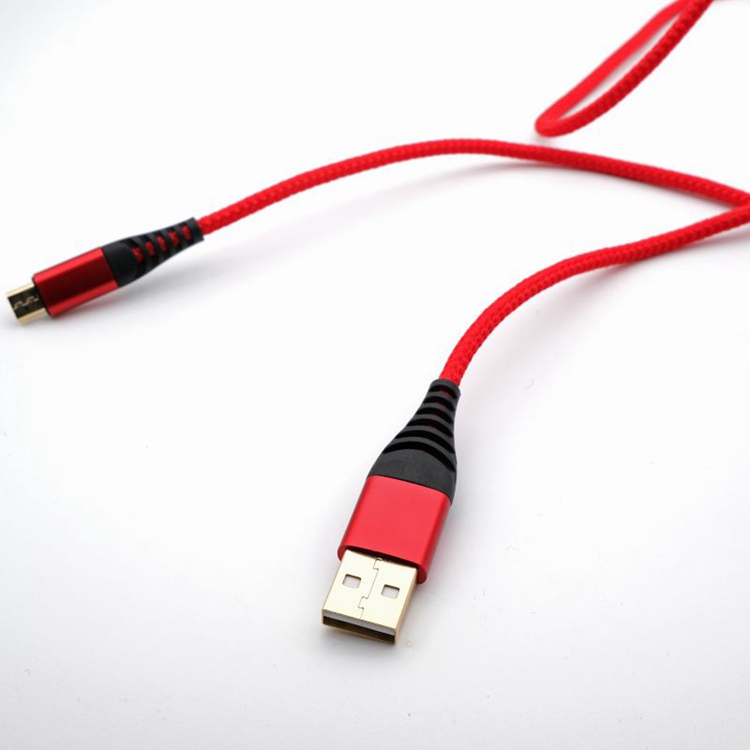 Durable nylon braided jack Gold plated micro 5 pin USB Charging Cable