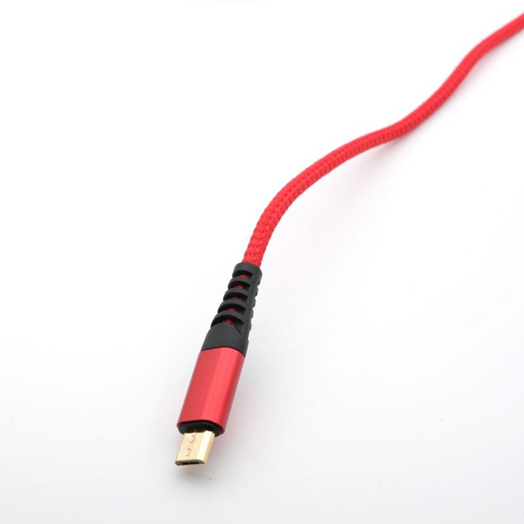 Durable nylon braided jack Gold plated micro 5 pin USB Charging Cable